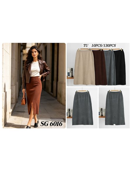 Falda midi de punto