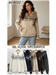 Giacca in maglia jacquard con cappuccio in pelliccia