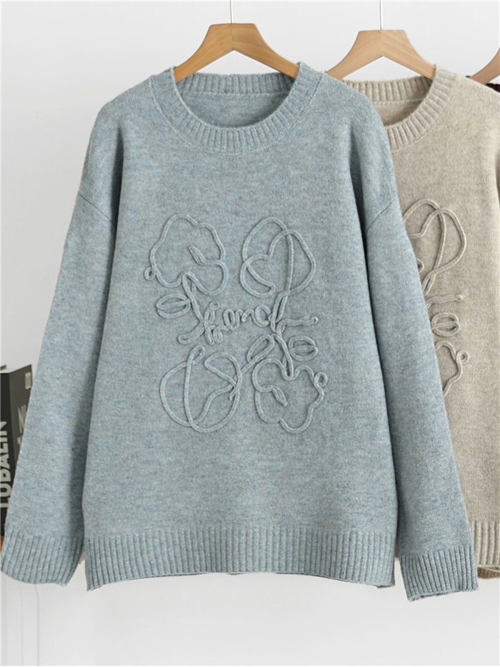 Jersey de punto con bordado floral