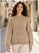 Pull tricoté à fleurs brodées