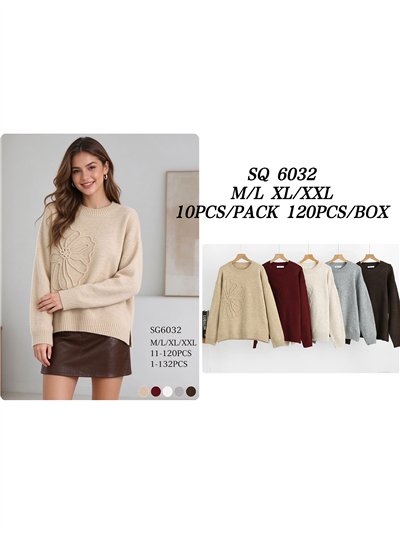 Pull en maille à lacets fleuris 2