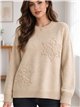Jersey de punto con flores y perlas