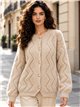 Cardigan en fourrure douce à boutons nacrés