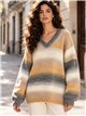 Jersey de punto degradado cuello pico