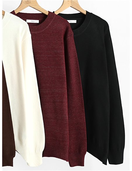 Jersey básico amplio cuello redondo