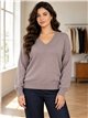 pull basique oversize à col en V