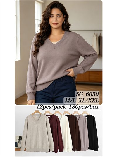 pull basique oversize à col en V 2