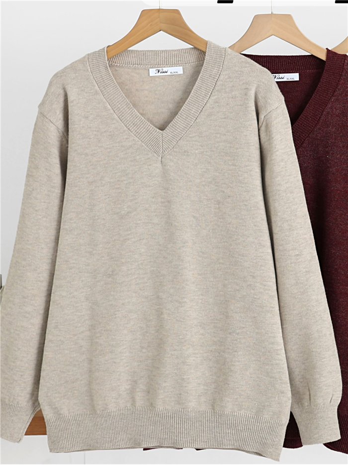 pull basique oversize à col en V