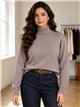 suéter básico de gola alta oversized