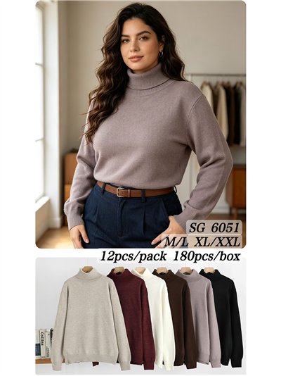 suéter básico de gola alta oversized 2