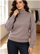 suéter básico de gola alta oversized