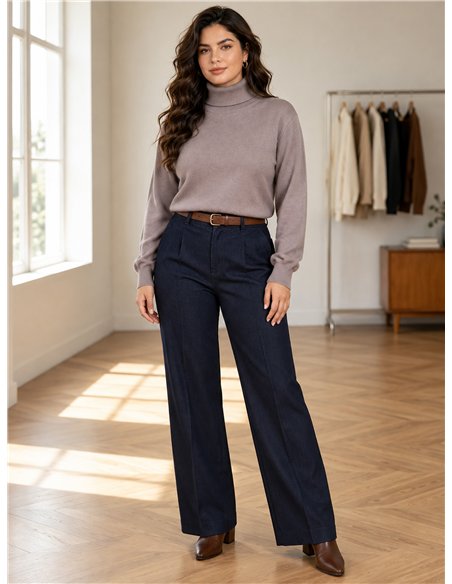 suéter básico de gola alta oversized