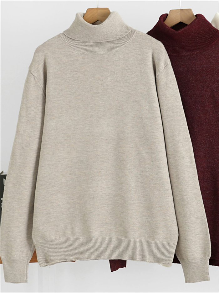 suéter básico de gola alta oversized