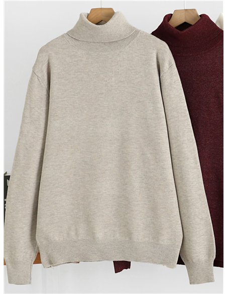 suéter básico de gola alta oversized