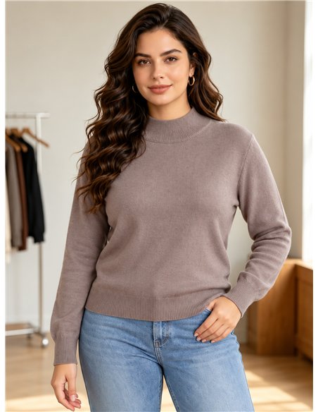 suéter básico de gola alta oversized