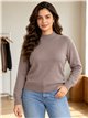 suéter básico de gola alta oversized