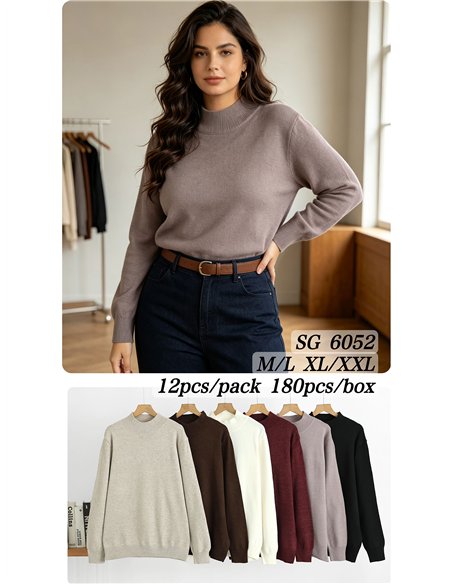 suéter básico de gola alta oversized