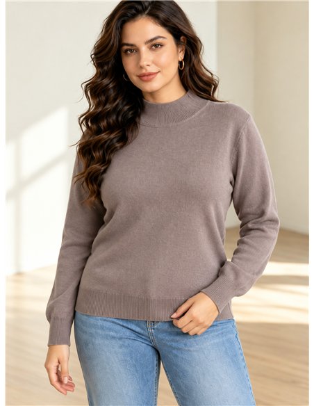 suéter básico de gola alta oversized