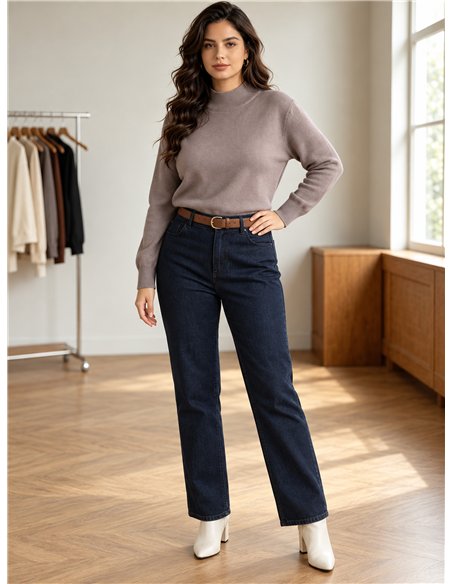 suéter básico de gola alta oversized