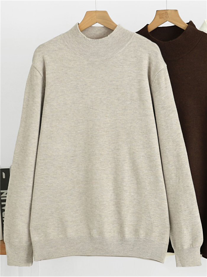 suéter básico de gola alta oversized