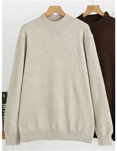 suéter básico de gola alta oversized