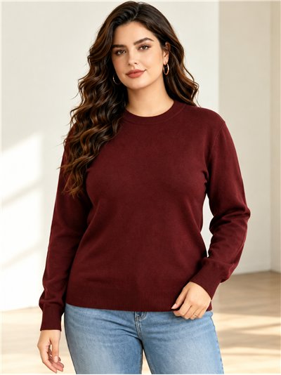 Weit gestrickter Pullover mit Rundhalsausschnitt