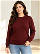 Weit gestrickter Pullover mit Rundhalsausschnitt