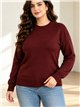 Weit gestrickter Pullover mit Rundhalsausschnitt