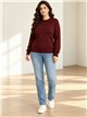 Weit gestrickter Pullover mit Rundhalsausschnitt