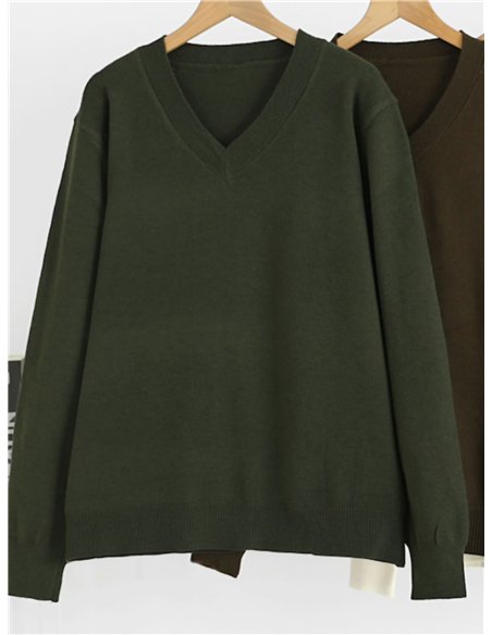 Pull en maille large à col en V