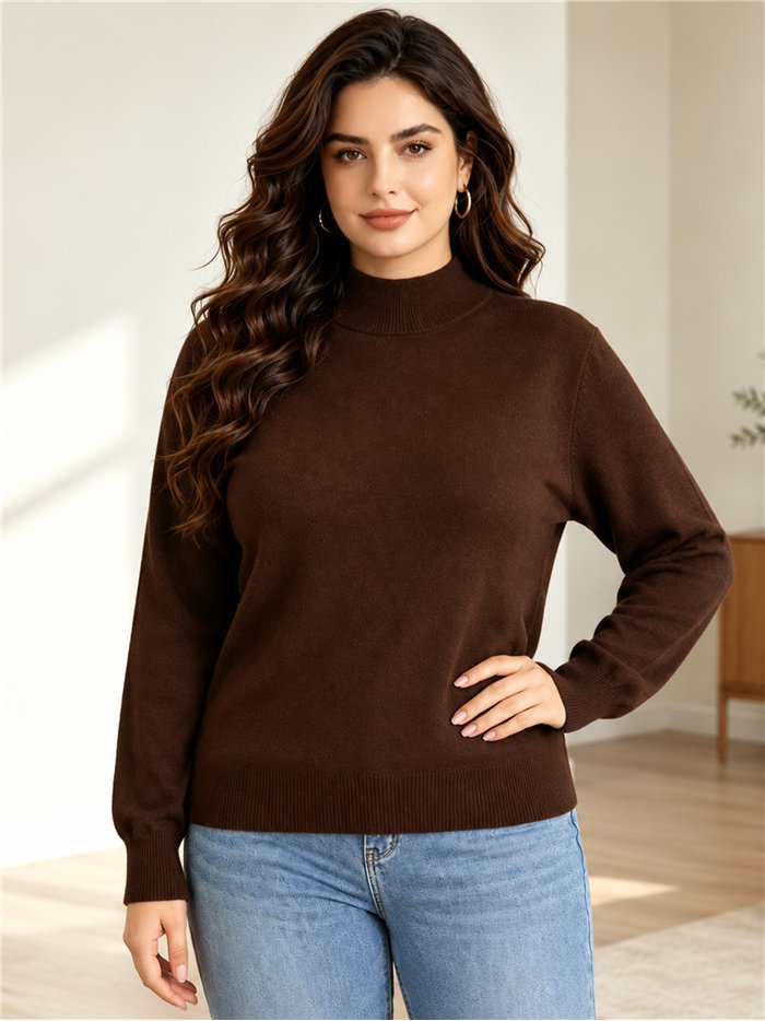 Oversized high neck knit sweater