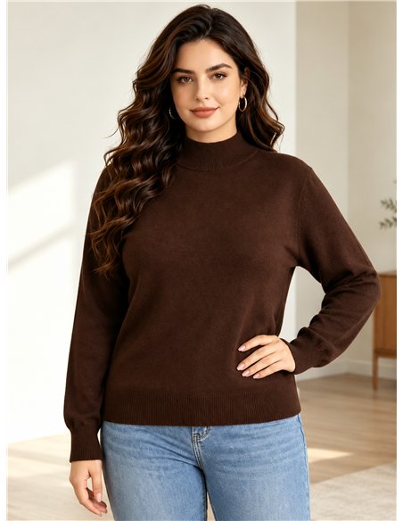 Oversized high neck knit sweater