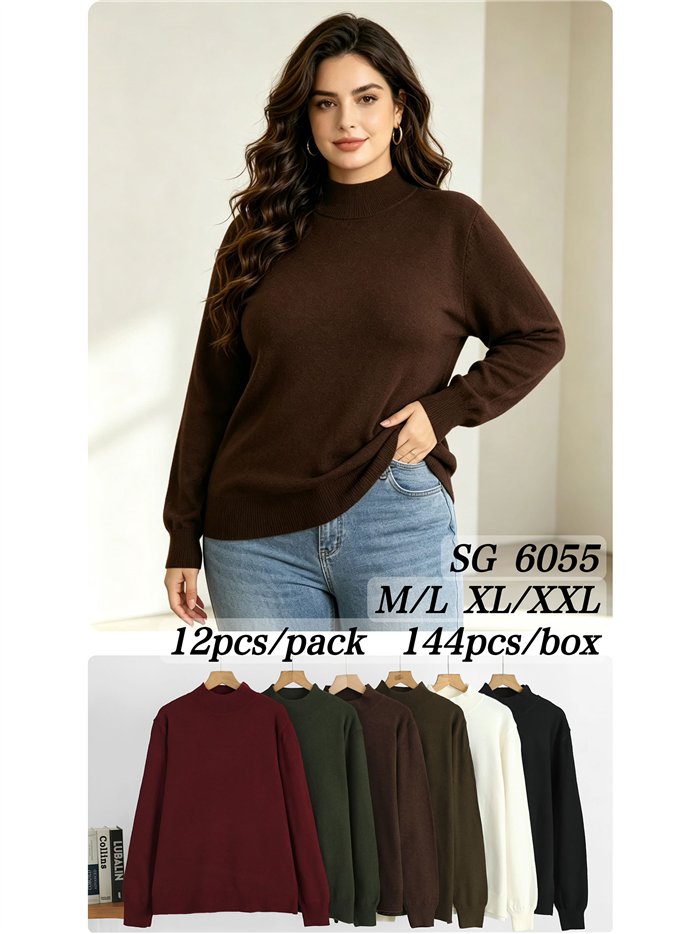 Oversized high neck knit sweater
