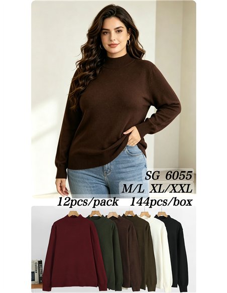 Oversized high neck knit sweater