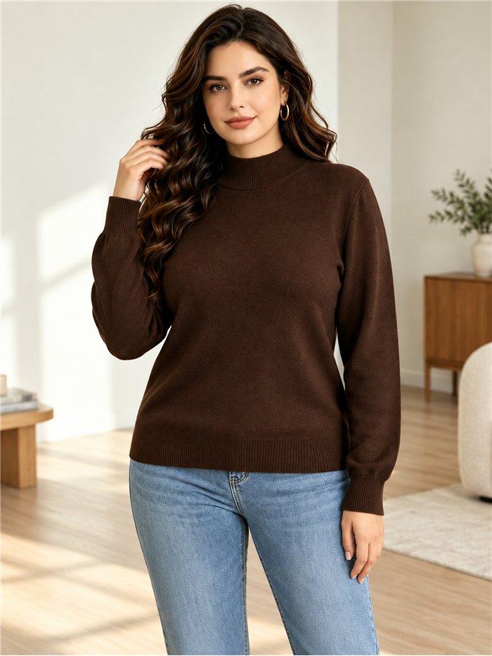 Oversized high neck knit sweater