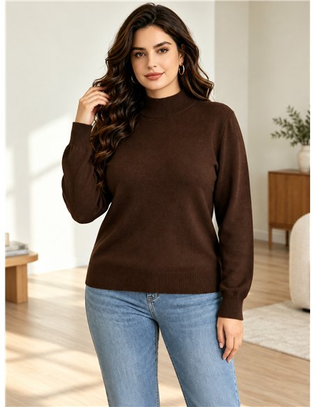 Oversized high neck knit sweater