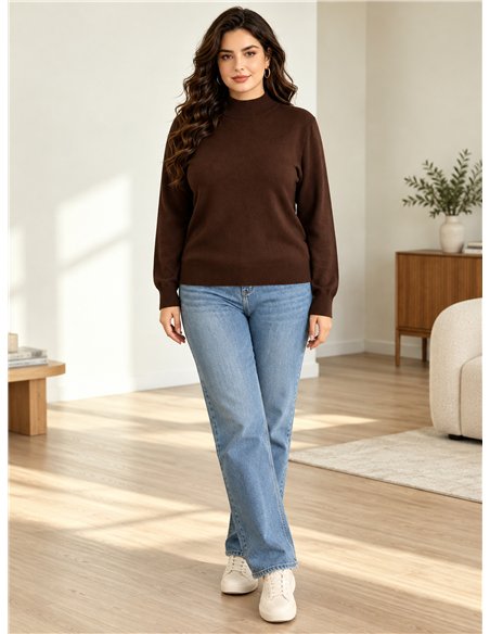 Oversized high neck knit sweater