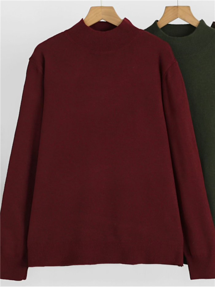 Oversized high neck knit sweater