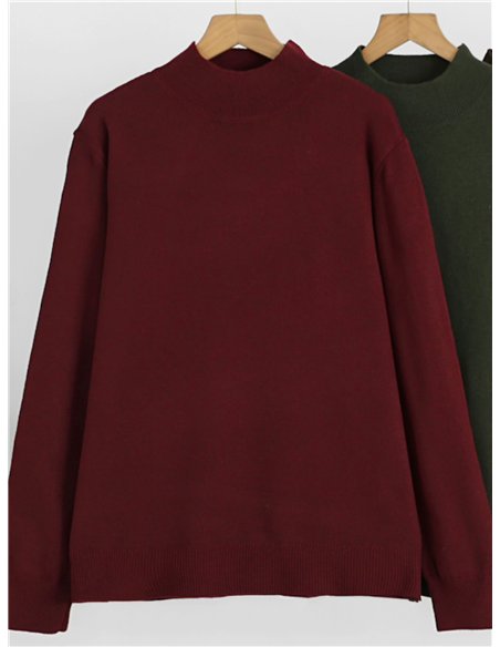Oversized high neck knit sweater