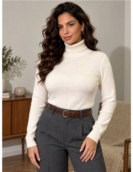Maglione oversize in maglia con collo alto