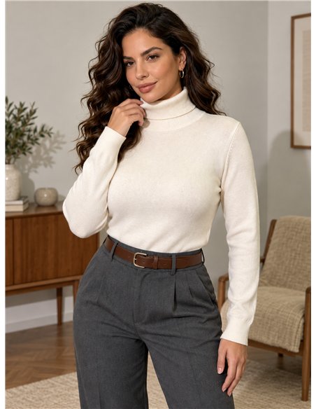 Maglione oversize in maglia con collo alto