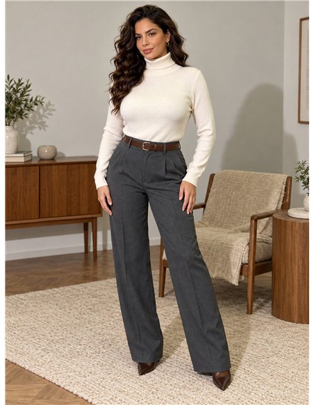 Maglione oversize in maglia con collo alto