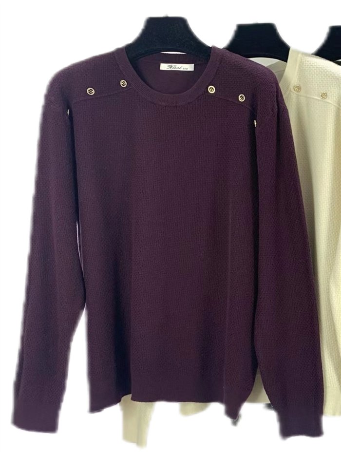 Jersey de punto con botones en hombro