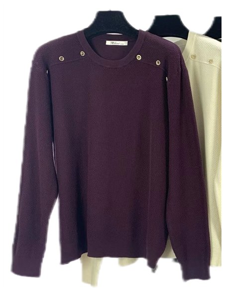 Jersey de punto con botones en hombro