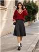Pull en maille à col V et torsades