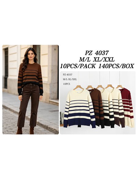 Pull en maille rayée bicolore
