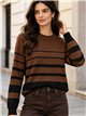 Pull en maille rayée bicolore