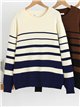 Pull en maille rayée bicolore