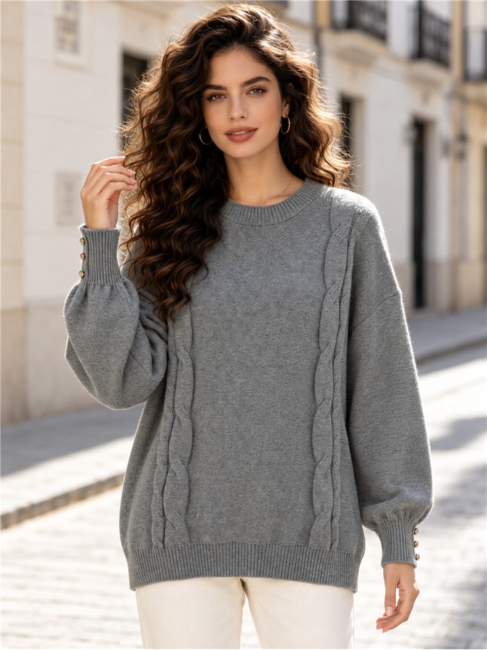 Jersey de punto con trenzas laterales