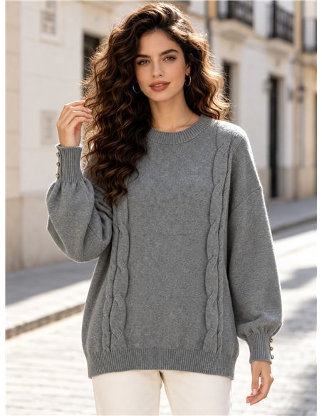 Jersey de punto con trenzas laterales